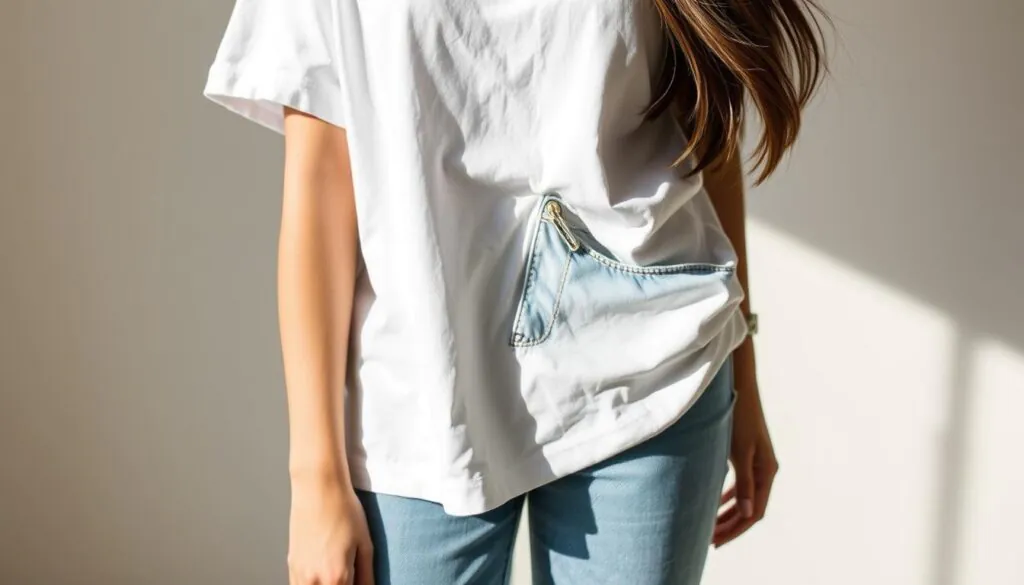 white baby tee with denim